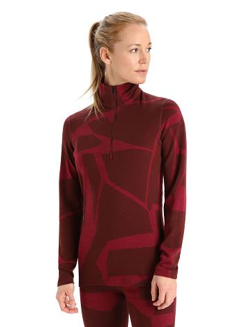 Base Layers Icebreaker Merino 250 Vertex Long Sleeve Half Zip Thermal Top Fractured Landscapes Femme Rose | FR 1860AHKP